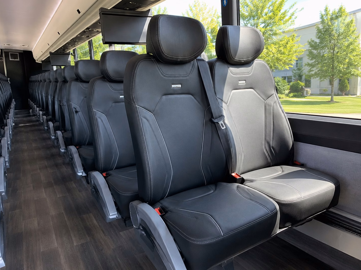 56 passenger charter bus inside
